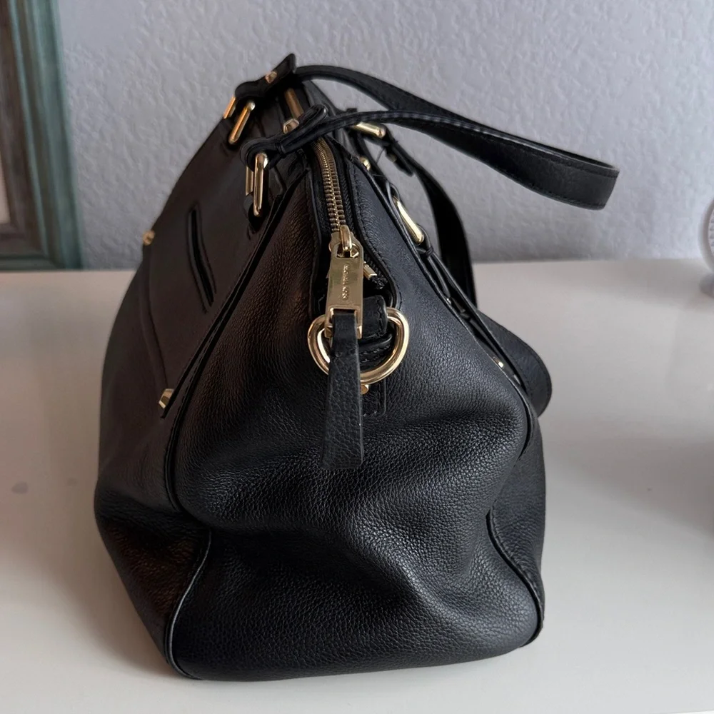 Michael Kors Black Pebbled Leather Satchel - Picture 3 of 9